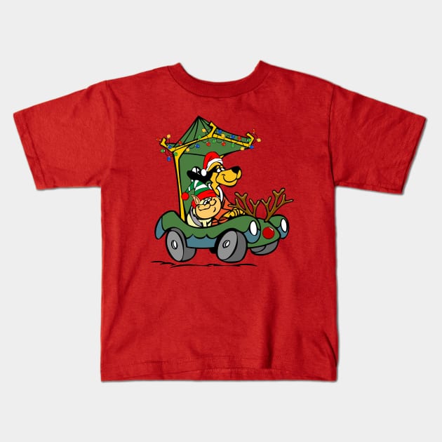 Hong Kong Phooey Xmas Car Edition Kids T-Shirt by G. Patrick Colvin